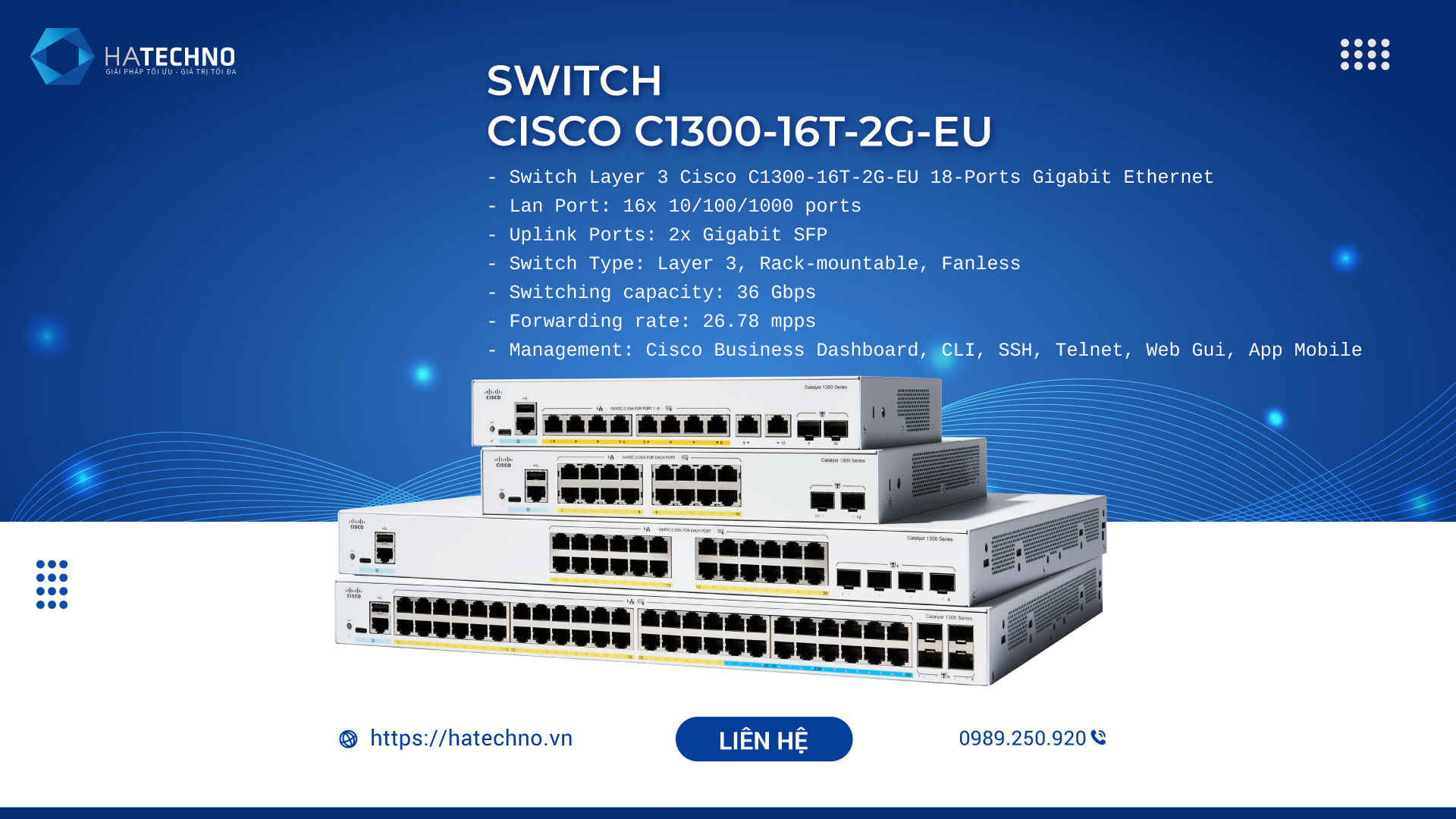 Switch Cisco C1300-16T-2G-EU