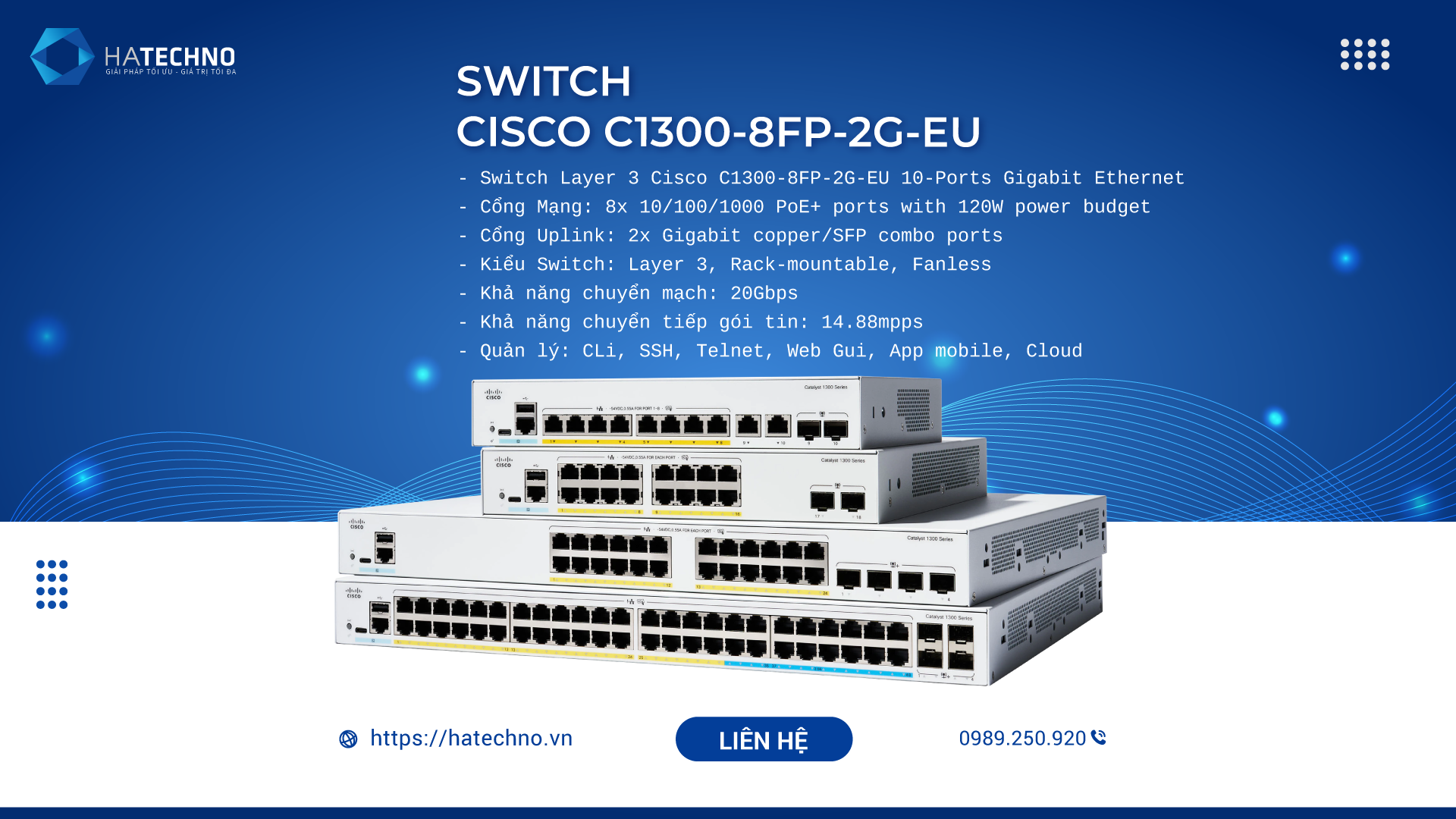 Switch Cisco C1300-8FP-2G-EU