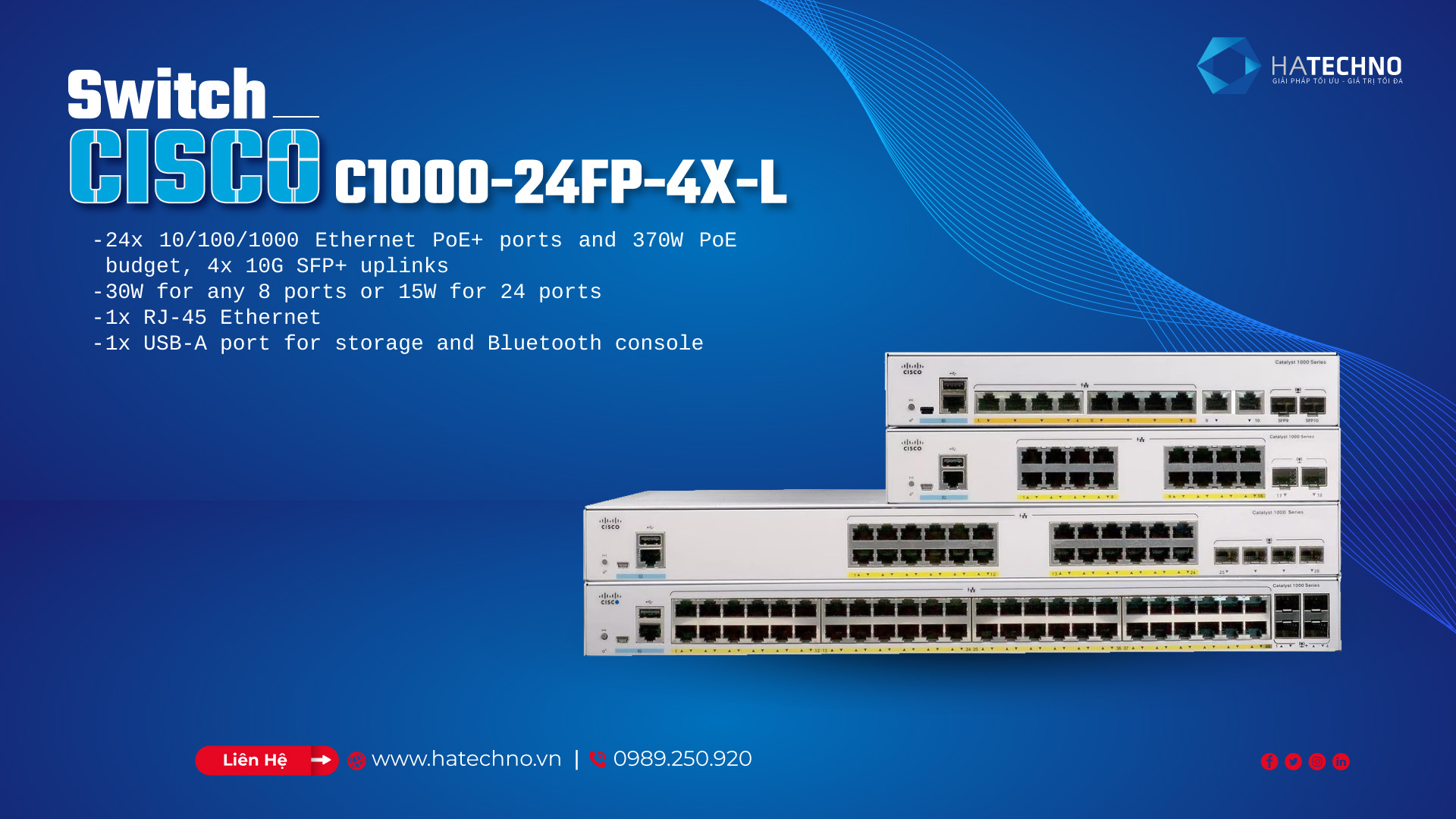 Switch Cisco C1000 24FP 4X L