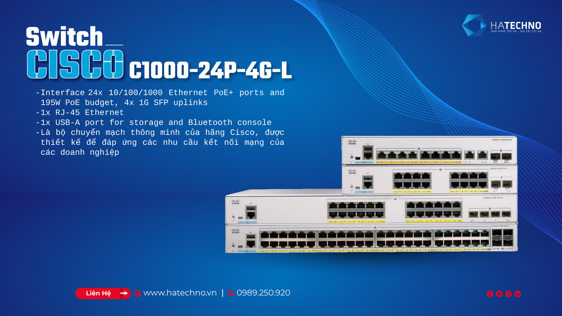 Switch Cisco C1000 24P 4G L