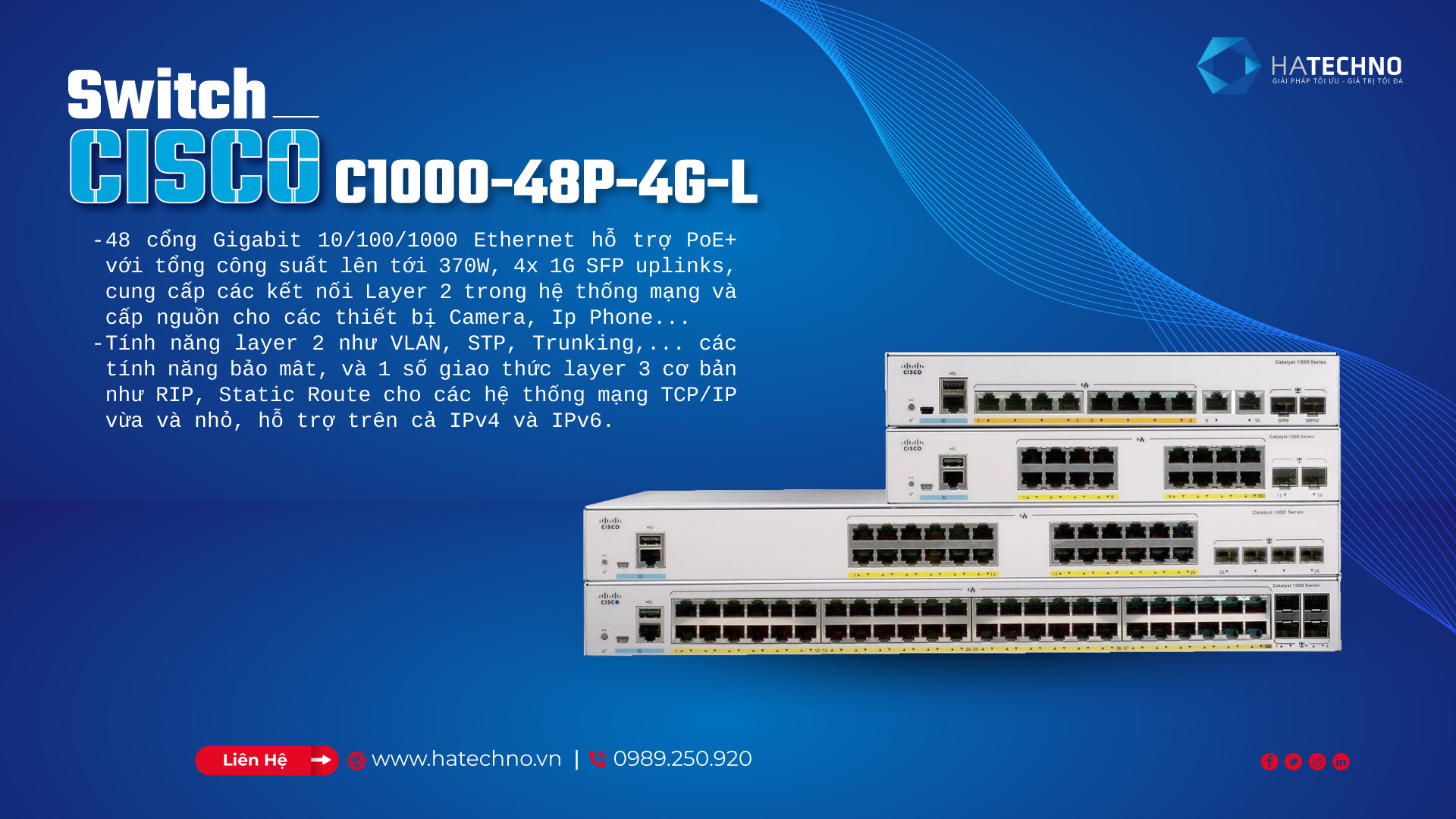 Switch Cisco C1000-48P-4G-L​