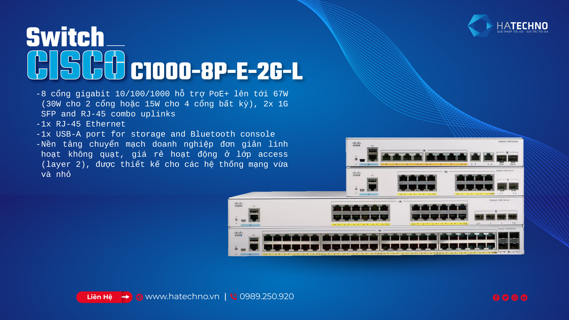 Switch Cisco C1000-8P-E-2G-L​