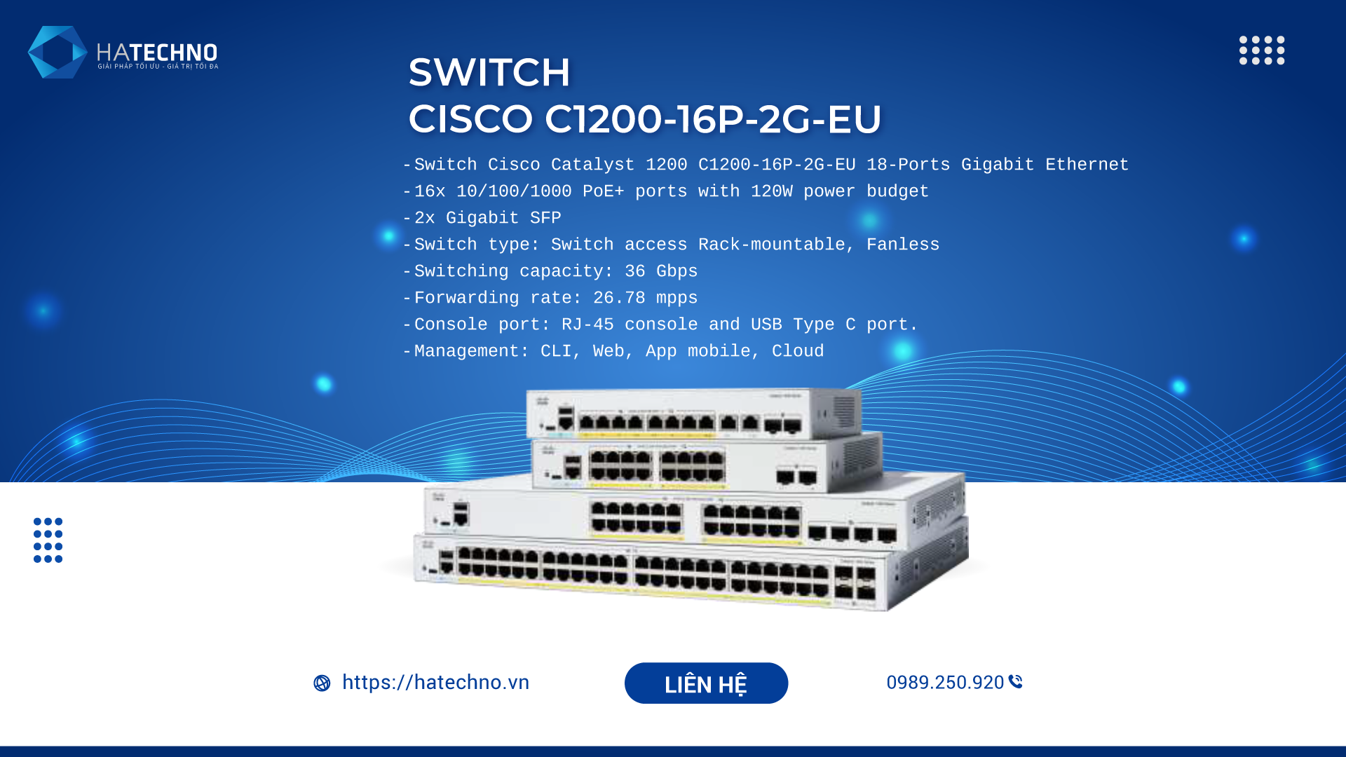 Switch Cisco C1200-16P-2G-EU
