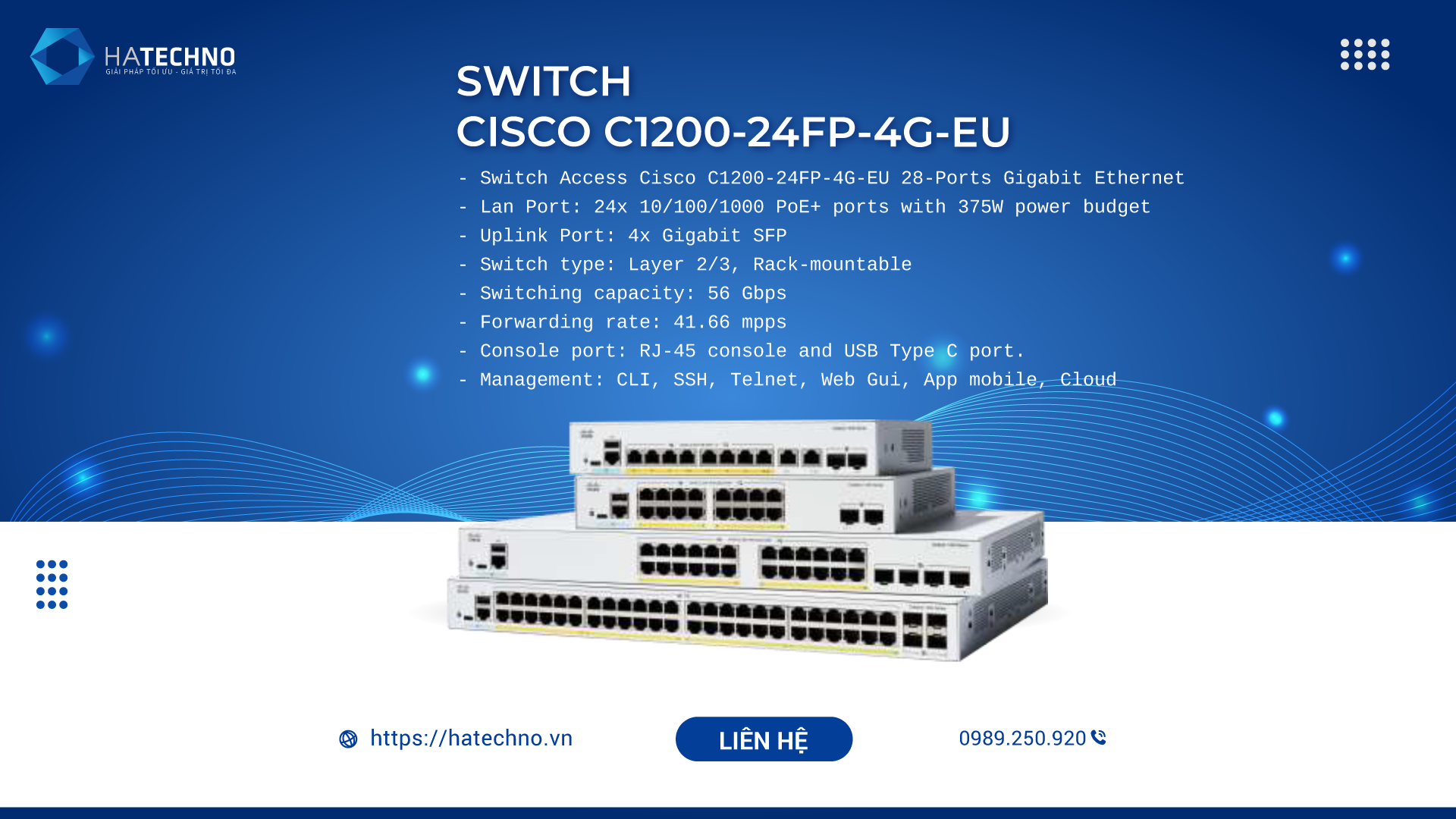 Switch Cisco C1200-24FP-4G-EU