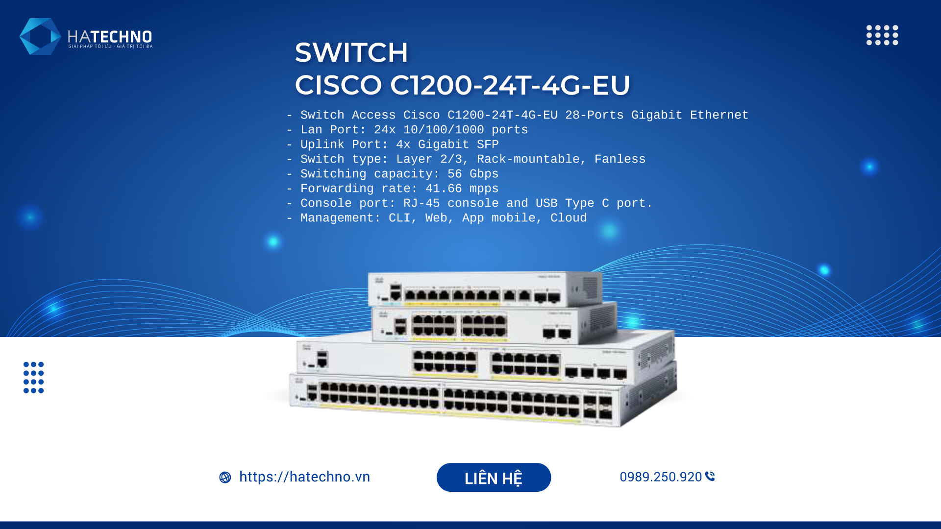 Switch Cisco C1200 24T 4G EU