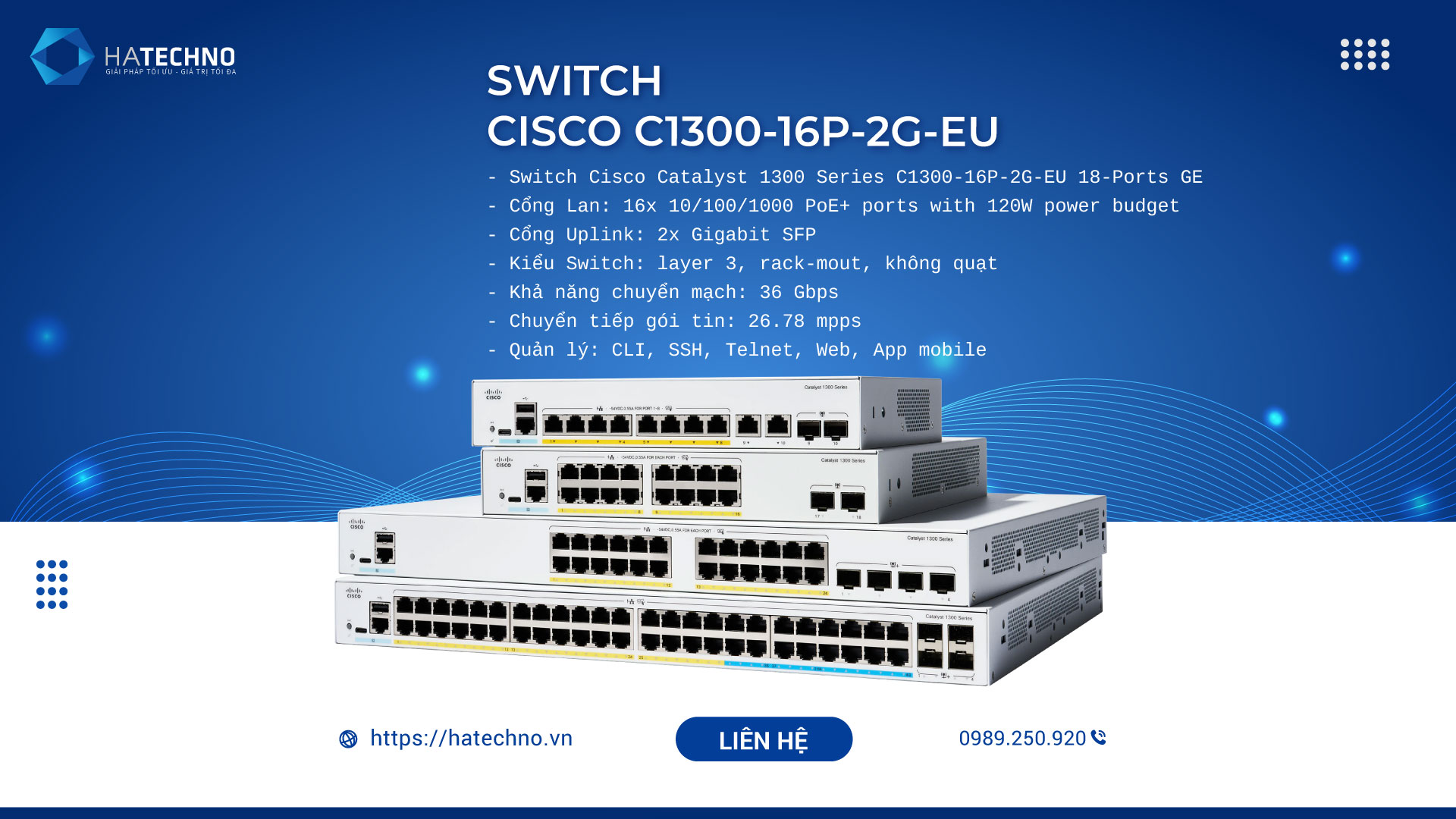 Switch Cisco C1300-16FP-2G-EU