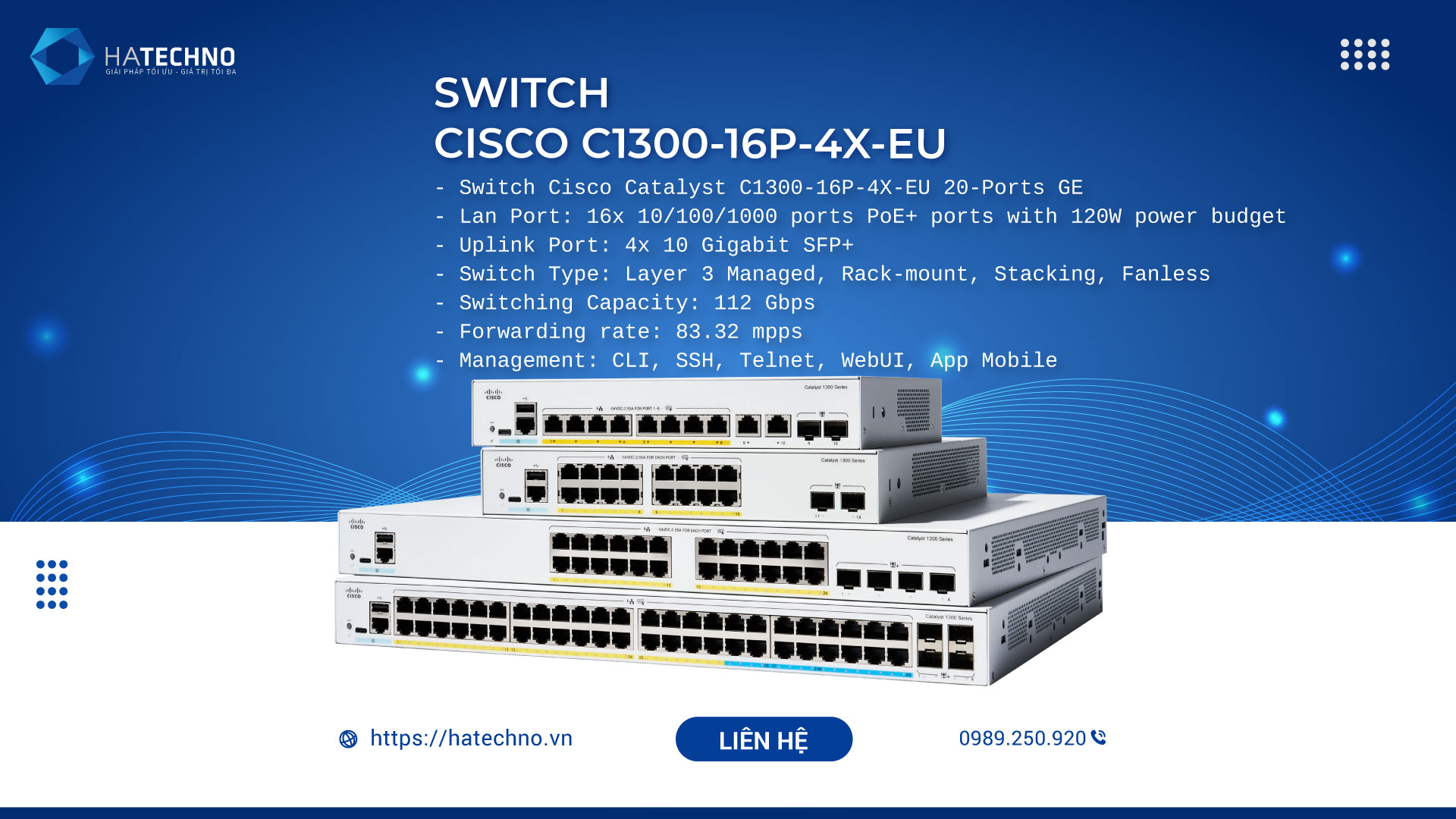 Switch Cisco C1300 16P 4X EU