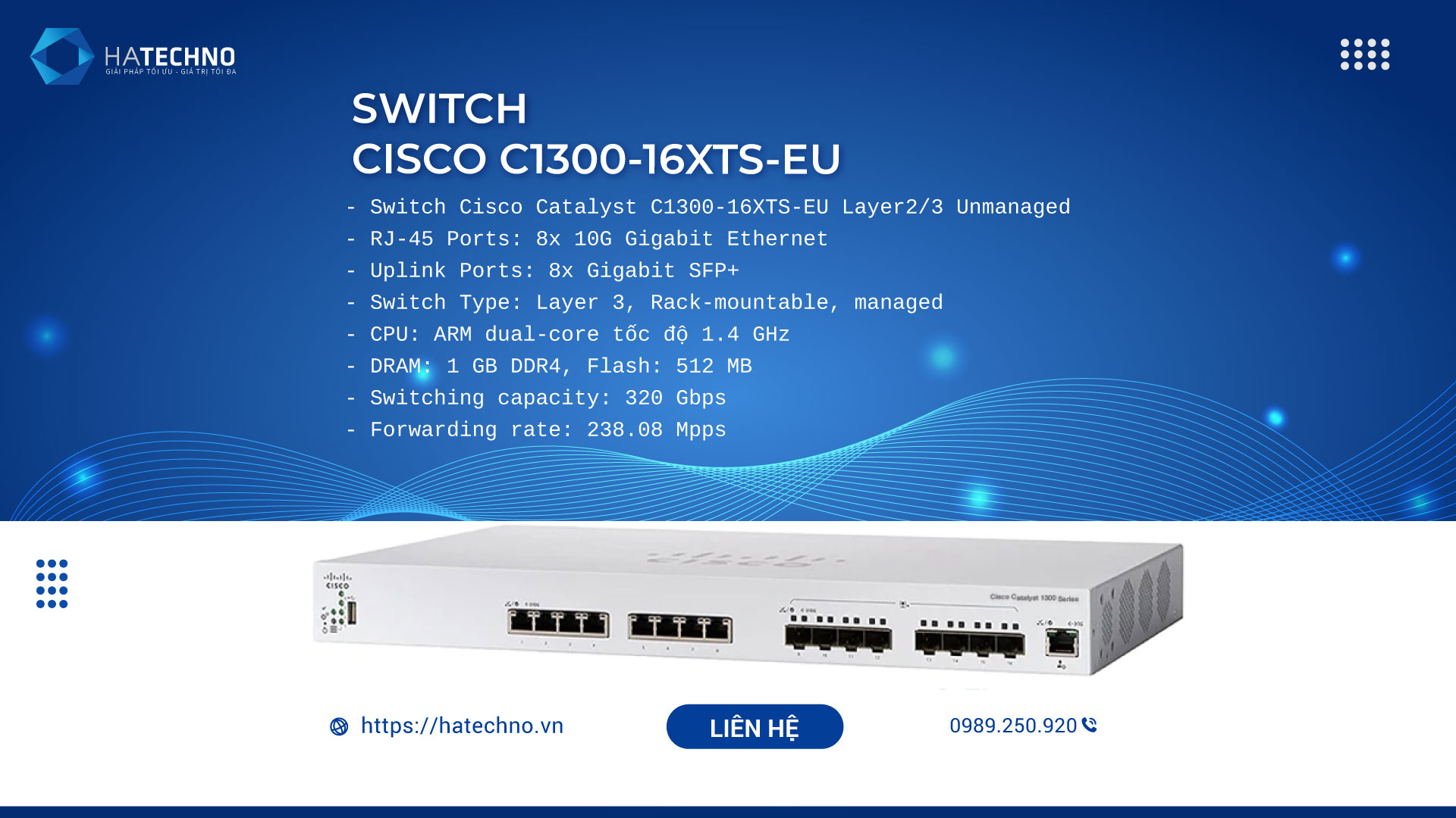 Switch Cisco C1300 16XTS EU