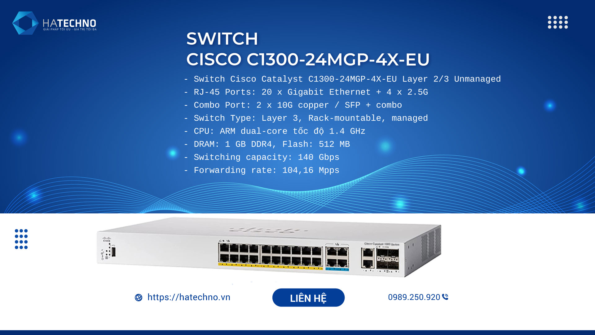 Switch Cisco C1300 24MGP 4X EU