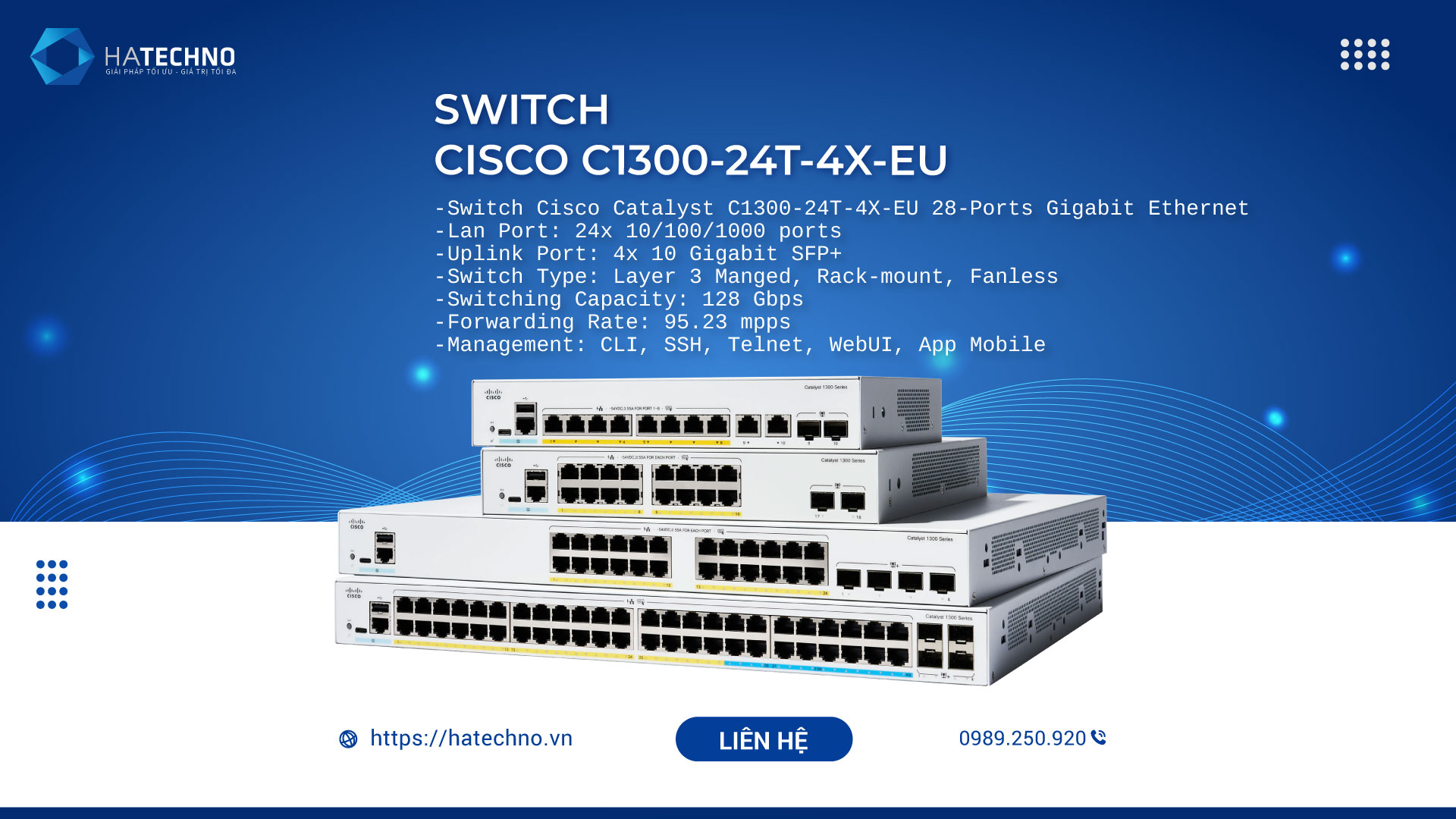 Switch Cisco C1300 24T 4X EU