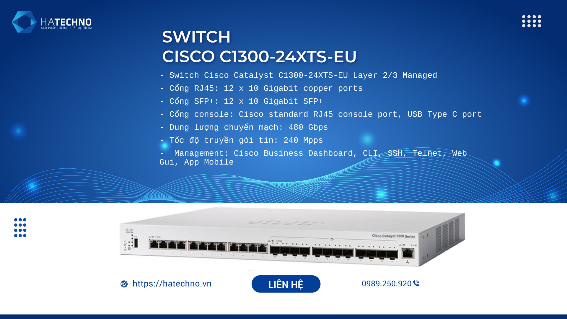 Switch Cisco C1300 24XTS EU
