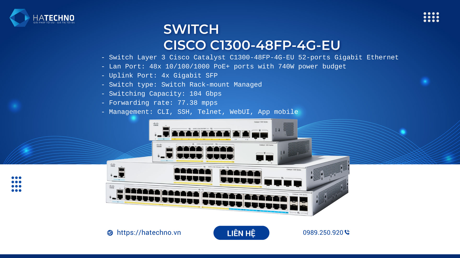 Switch Cisco C1300 48FP 4G EU
