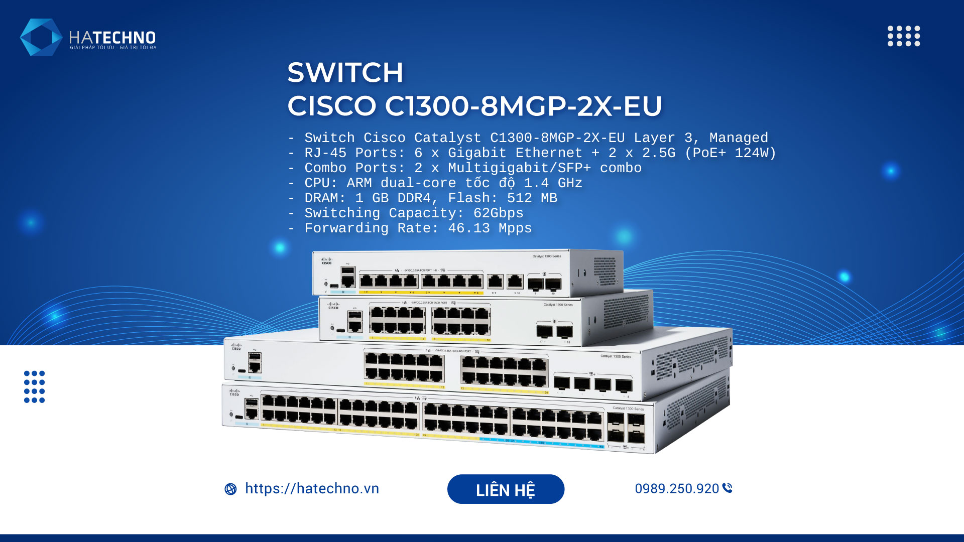 Switch Cisco C1300 8MGP 2X EU