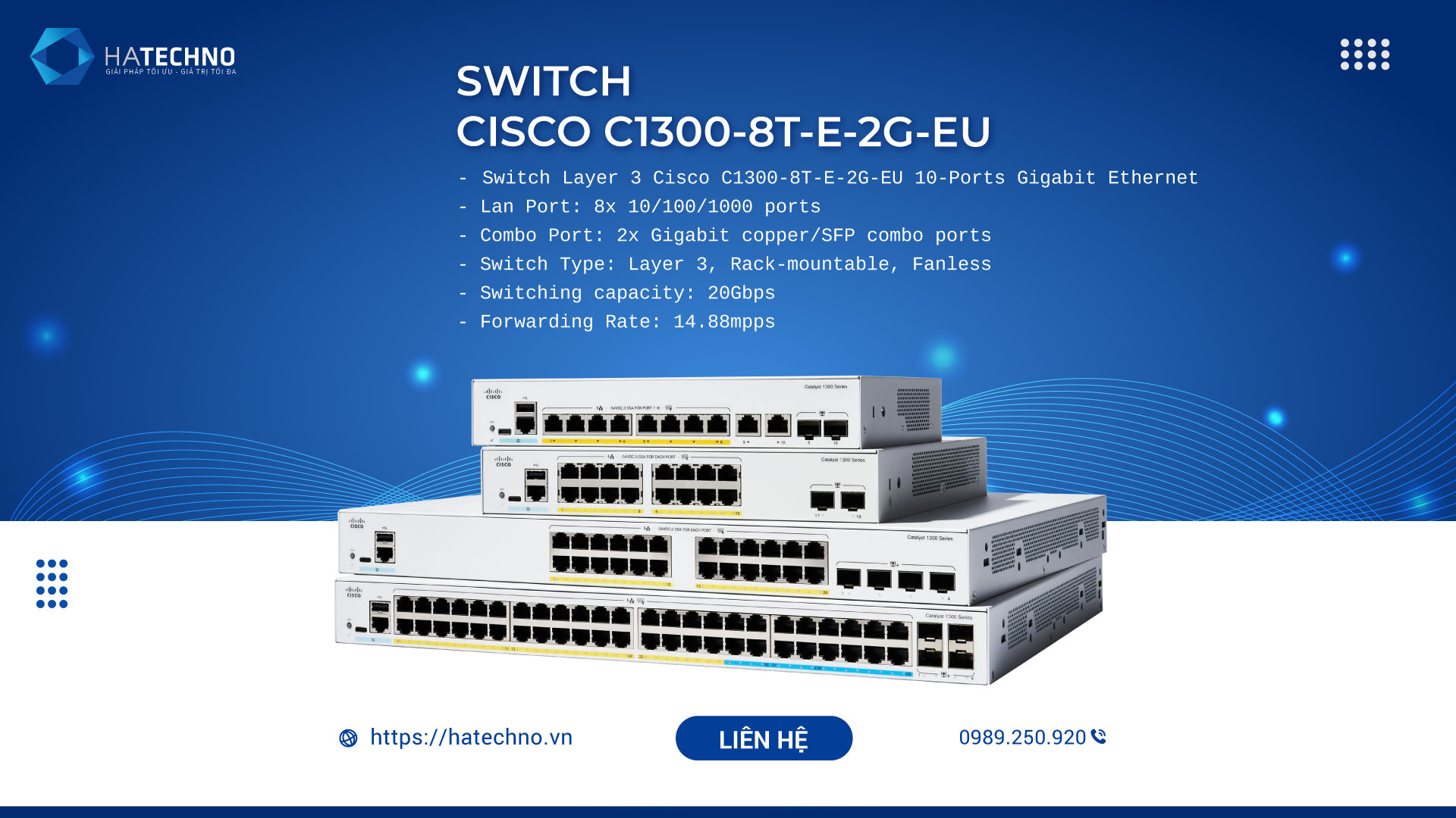 Switch Cisco C1300-8T-E-2G-EU