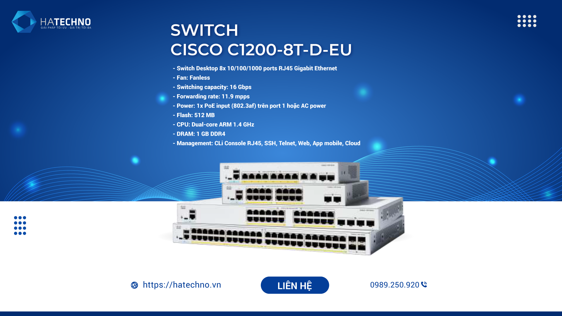 Switch Cisco C1200-8T-D-EU