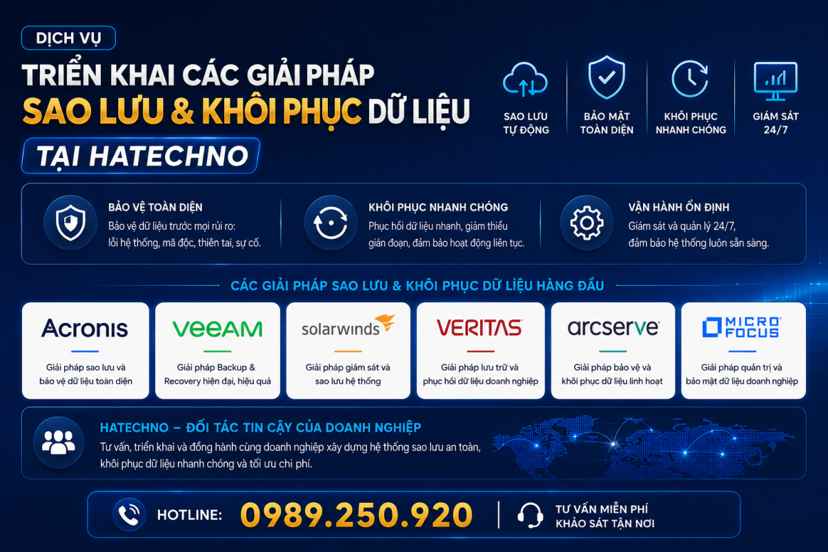 Dịch vụ triển khai các giải pháp sao lưu và khôi phục dữ liệu