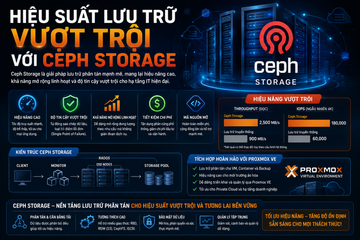 Hiệu suất lưu trữ vượt trội với Ceph