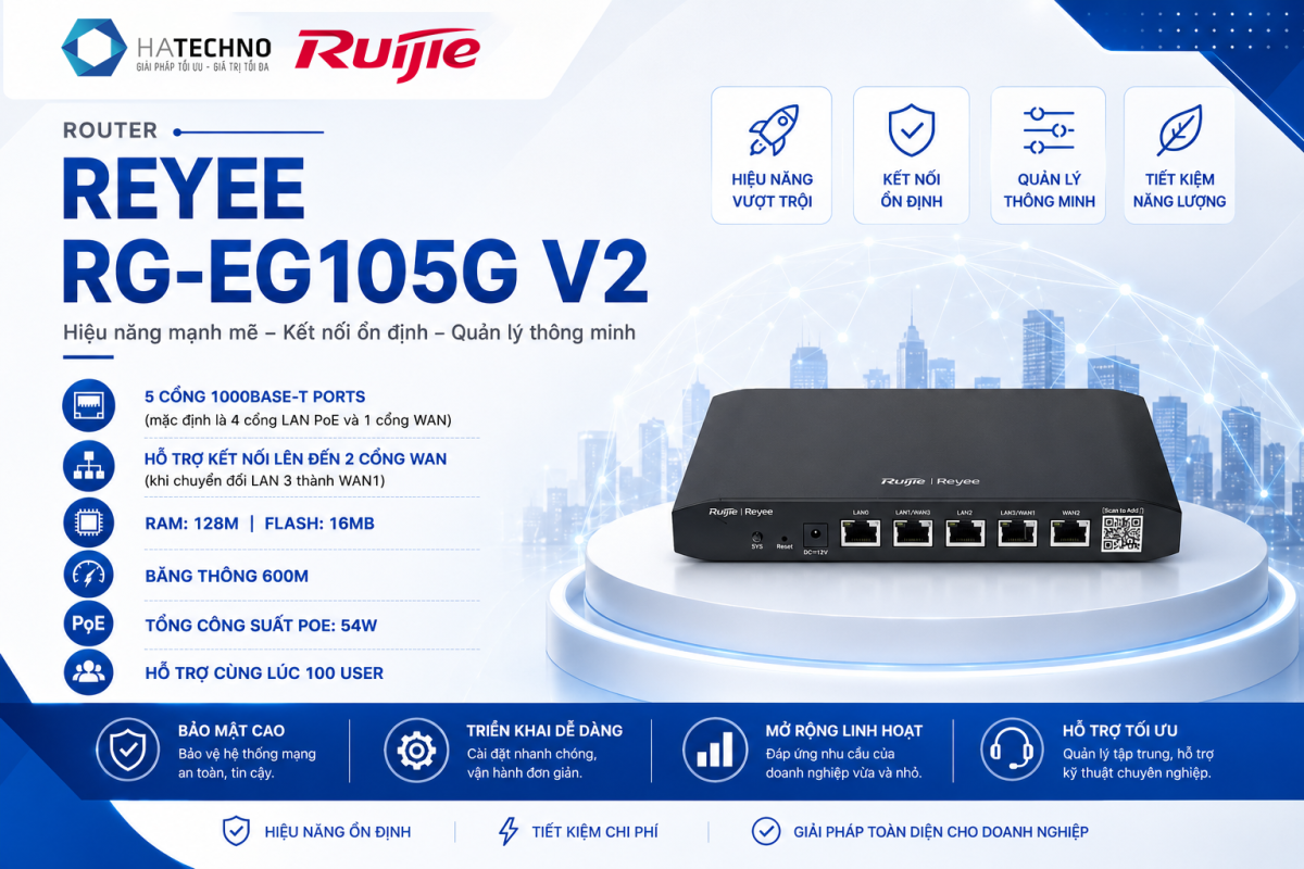 Router Ruijie Reyee RG-EG105G V2 – 5 Cổng Gigabit