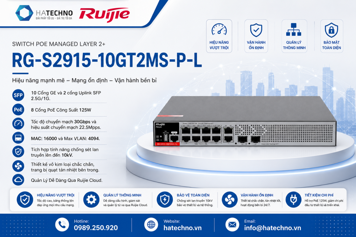 Switch Ruijie RG-S2915-10GT2MS-P-L