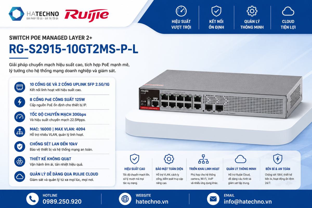 Switch Ruijie RG-S2915-10GT2MS-P-L
