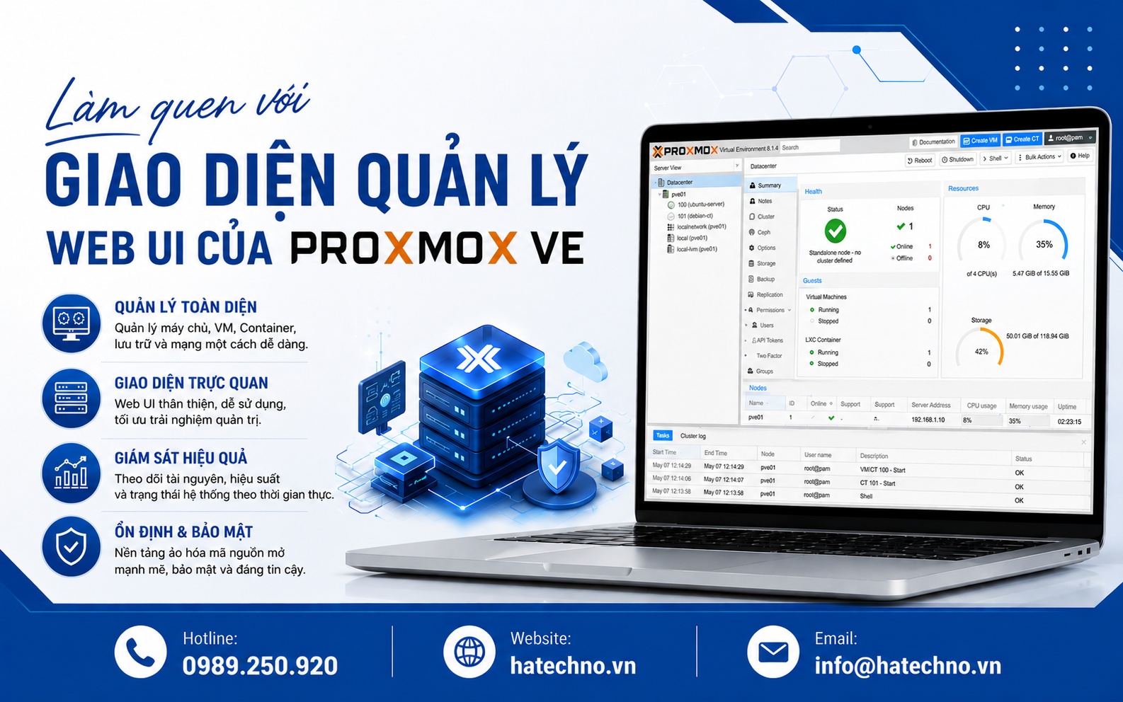 Giao diện quản lý Proxmox