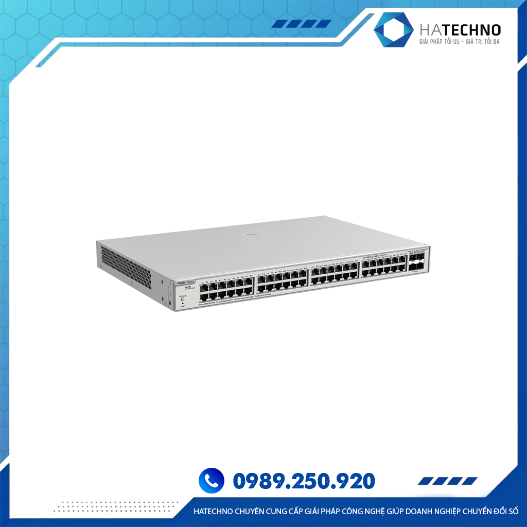 Switch Ruijie RG-NBS3200-48GT4XS-P-V2 48 x Cổng PoE+ 10/100/1000BASE-T, 4 x Cổng SFP+ 10GE 370 W - Ảnh 2