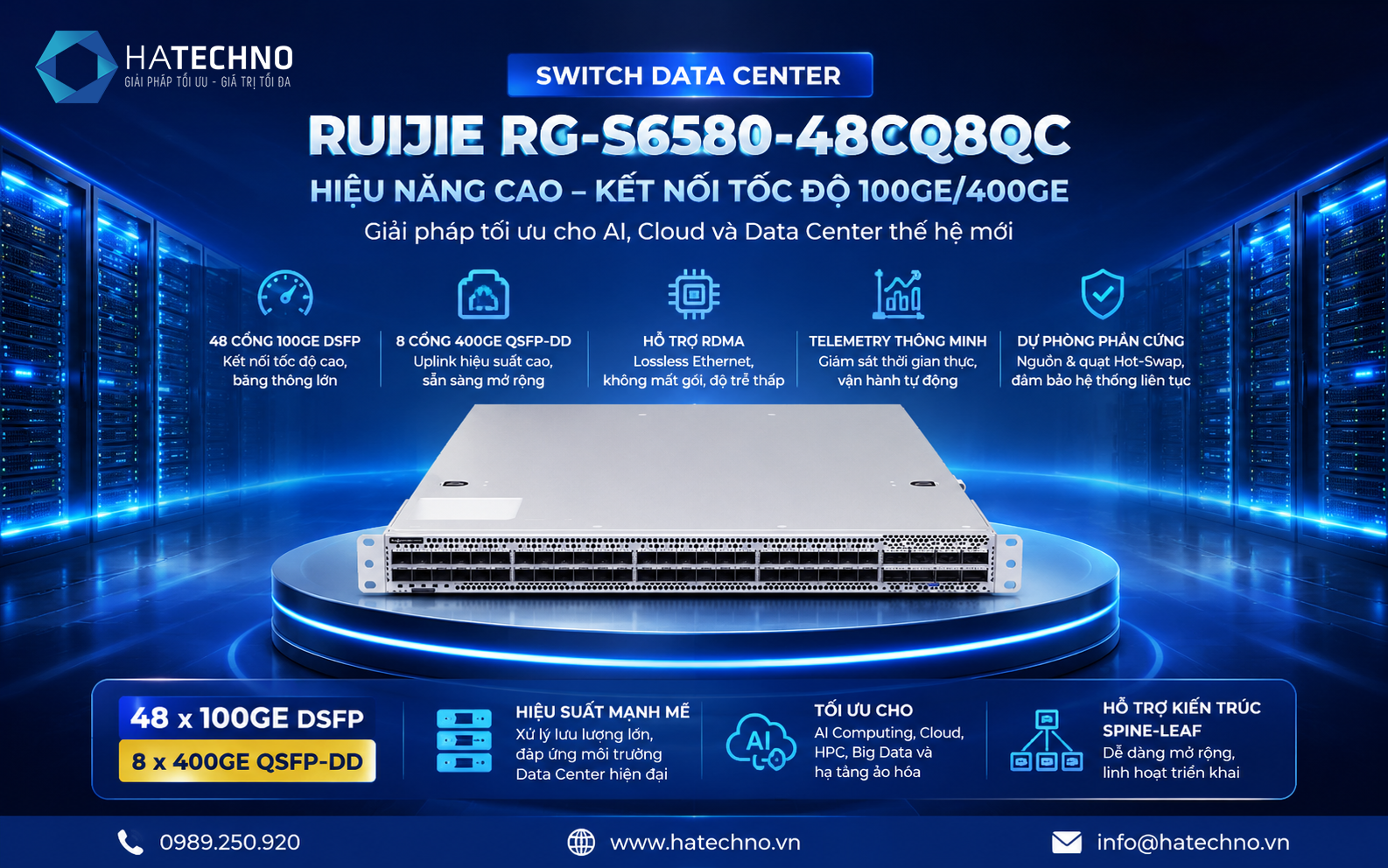 Switch Data Center Ruijie RG-S6580-48CQ8QC
